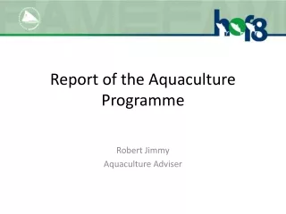 Report of the Aquaculture Programme