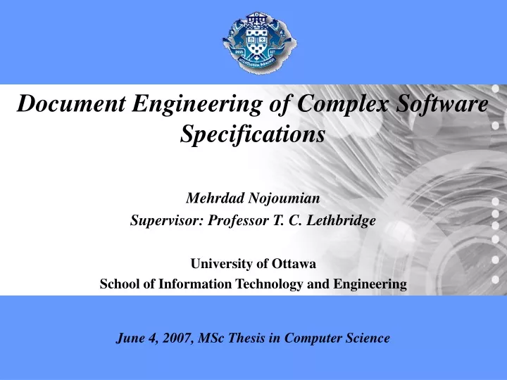 document engineering of complex software