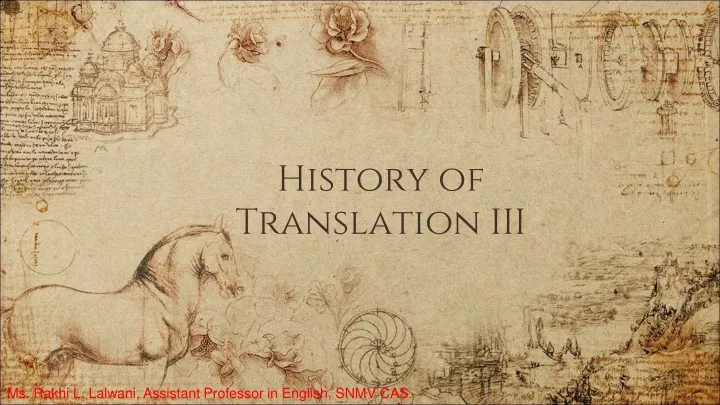 history of translation iii
