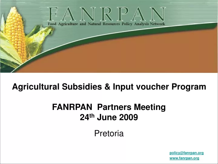 agricultural subsidies input voucher program
