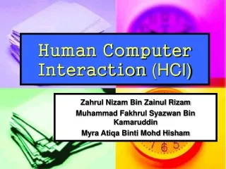 Human Computer Interaction  (HCI)