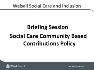Walsall Social Care and Inclusion
