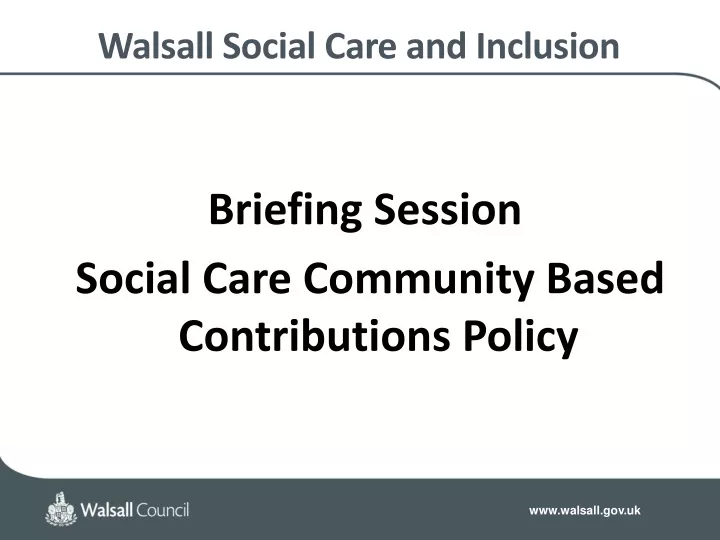 walsall social care and inclusion
