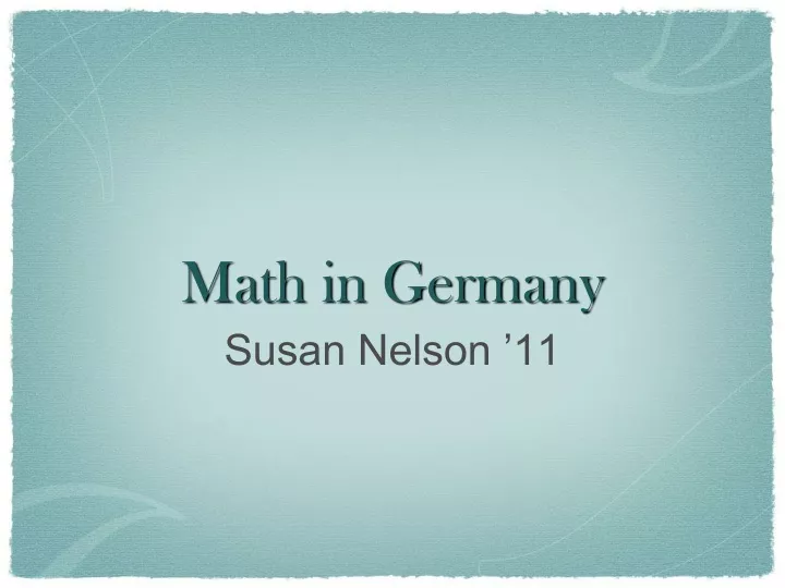 math in germany