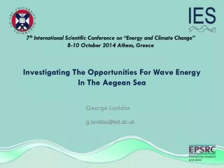 Investigating The Opportunities For Wave Energy In The Aegean Sea