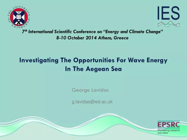 investigating the opportunities for wave energy in the aegean sea