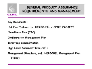 GENERAL PRODUCT ASSURANCE REQUIREMENTS AND MANAGEMENT