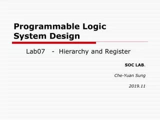 Programmable Logic      System Design