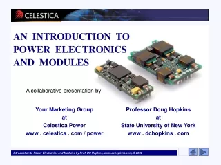 AN  INTRODUCTION  TO  POWER  ELECTRONICS AND  MODULES
