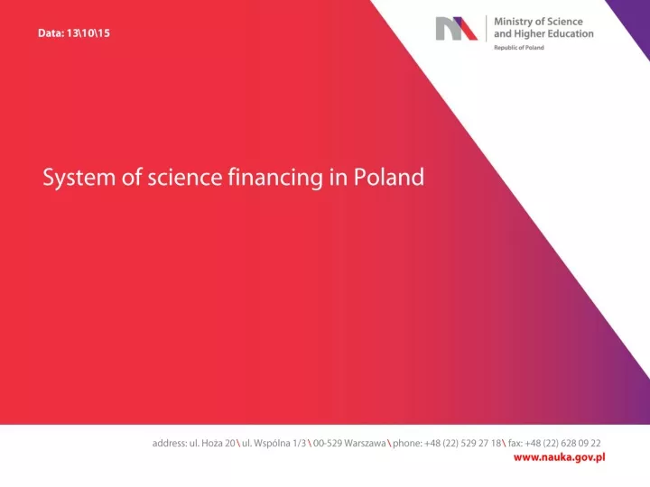 system of science financing in poland