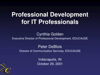 Professional Development  for IT Professionals