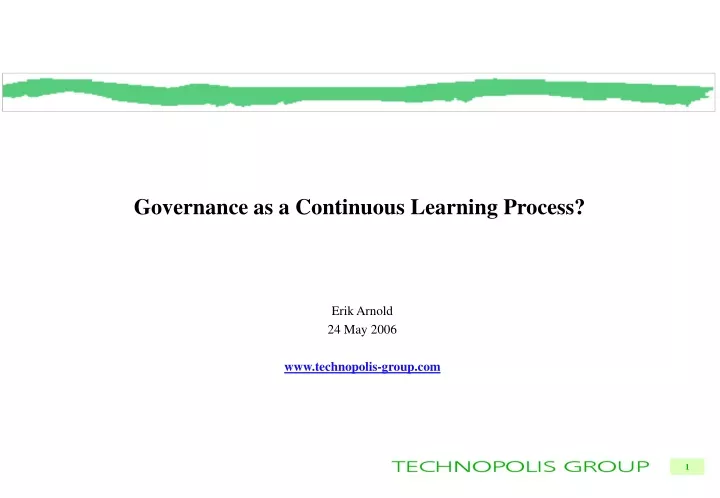 governance as a continuous learning process