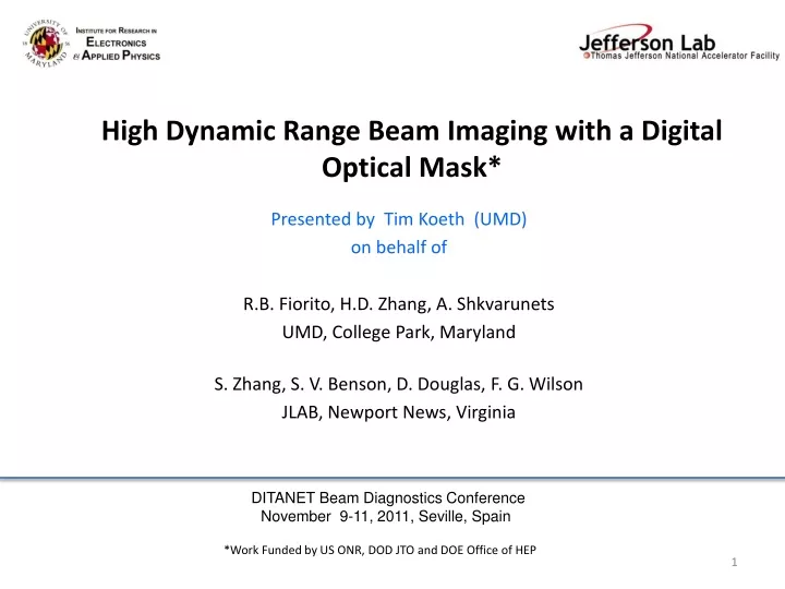 high dynamic range beam imaging with a digital optical mask