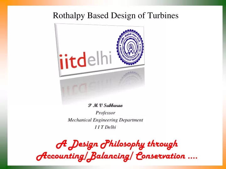 rothalpy based design of turbines