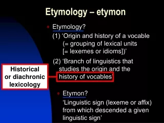 Etymology – etymon