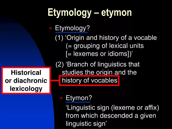 etymology etymon