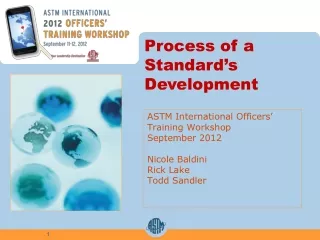 Process of a Standard’s  Development