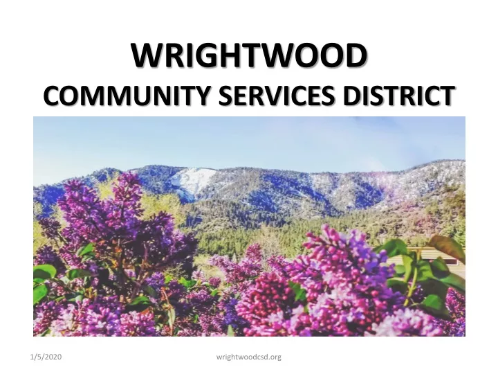 wrightwood community services district