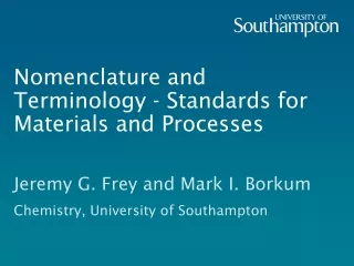 Nomenclature and Terminology - Standards for Materials and Processes