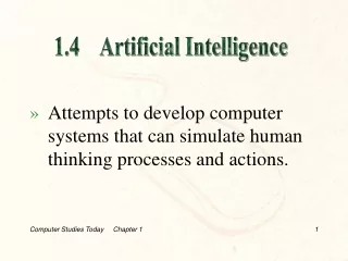 » Attempts to develop computer systems that can simulate human thinking processes and actions.