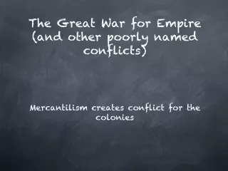 The Great War for Empire (and other poorly named conflicts)