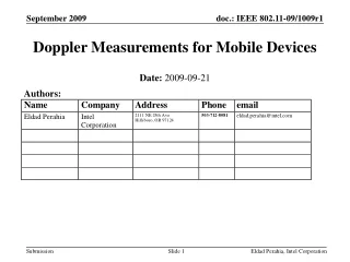Doppler Measurements for Mobile Devices