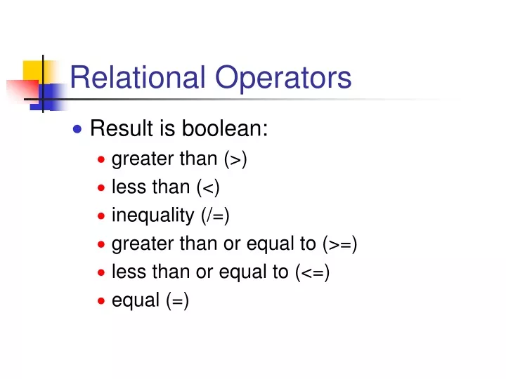 relational operators