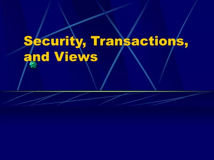 security transactions and views