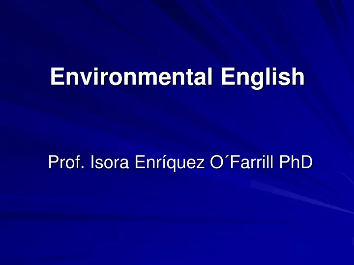 environmental english