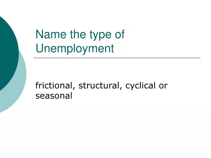 name the type of unemployment