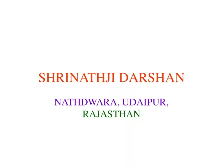 shrinathji darshan