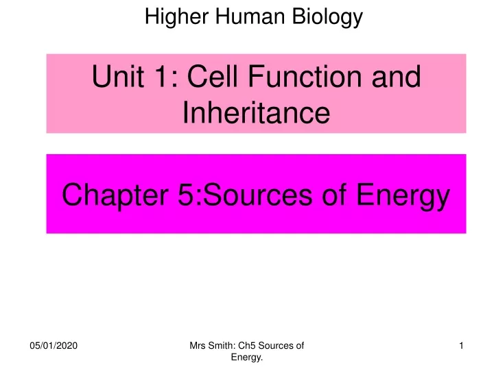 chapter 5 sources of energy