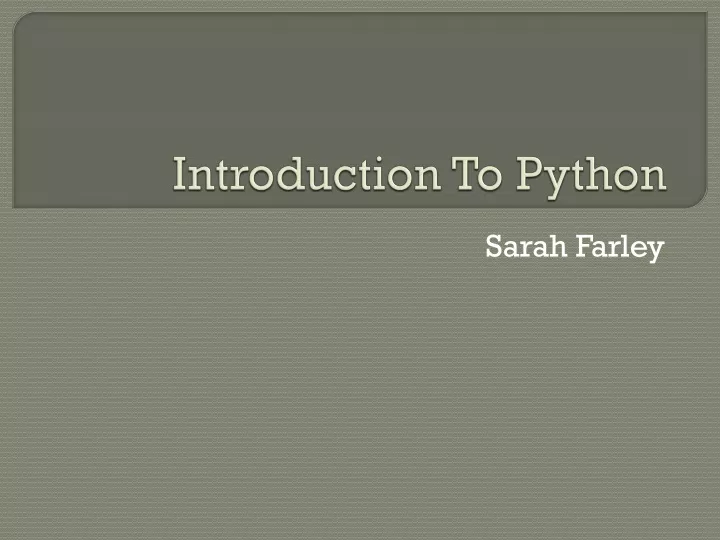introduction to python