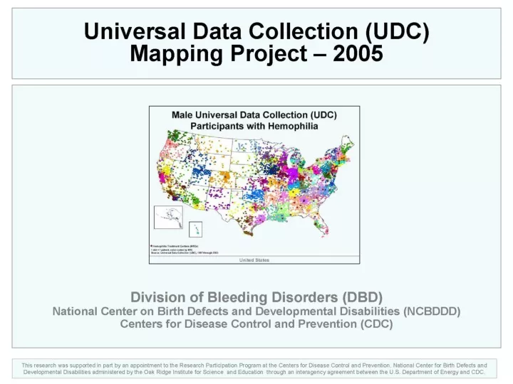 universal data collection udc mapping project 2005