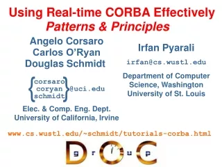 Using Real-time CORBA Effectively Patterns &amp; Principles