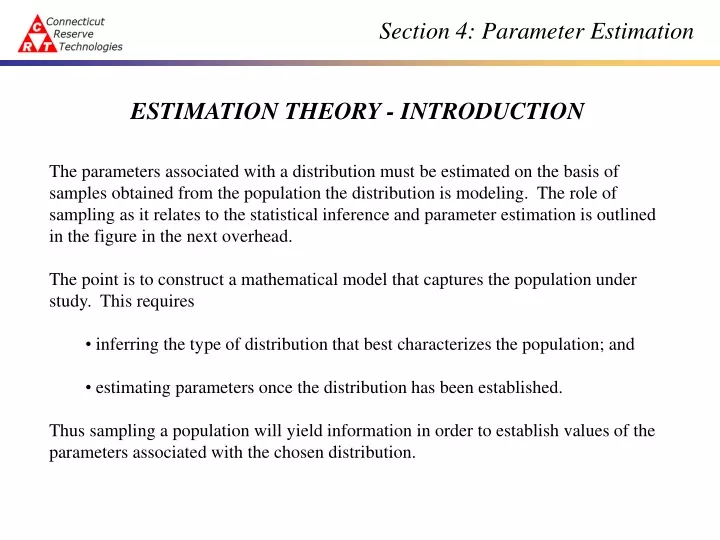section 4 parameter estimation