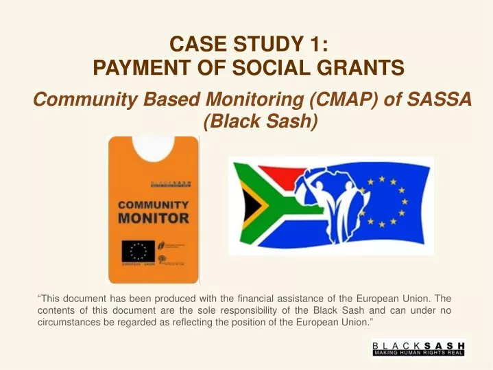 case study 1 payment of social grants community