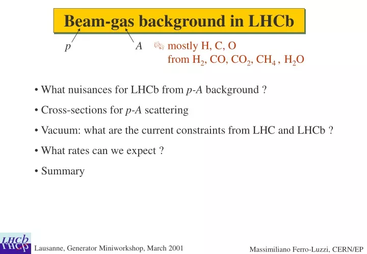 beam gas background in lhcb
