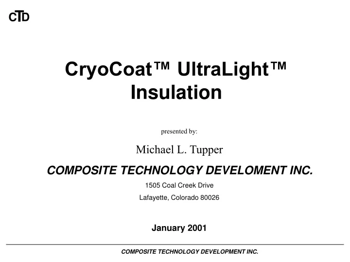 cryocoat ultralight insulation