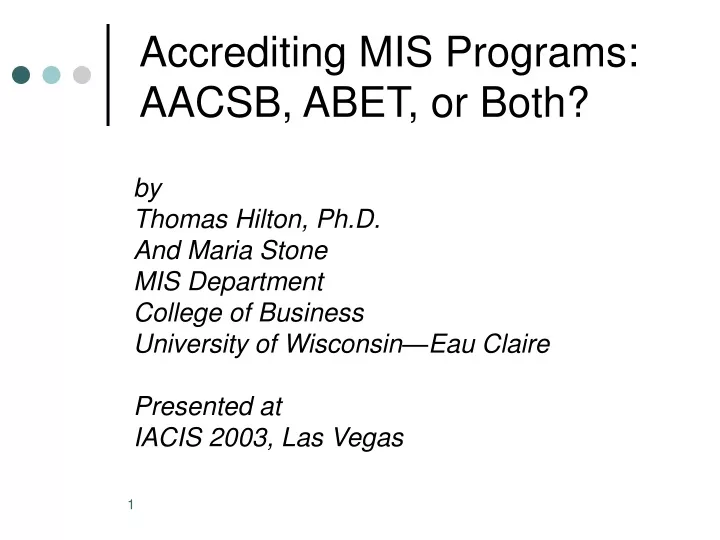 accrediting mis programs aacsb abet or both