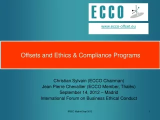 Offsets and Ethics &amp; Compliance Programs