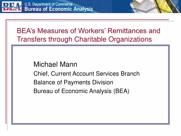 bea s measures of workers remittances and transfers through charitable organizations