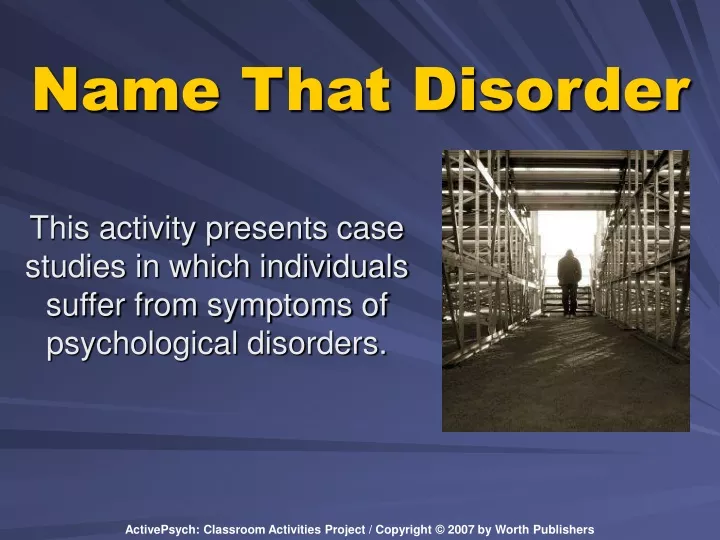 name that disorder