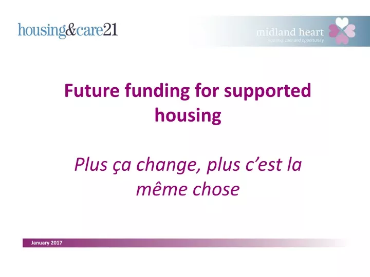 future funding for supported housing plus