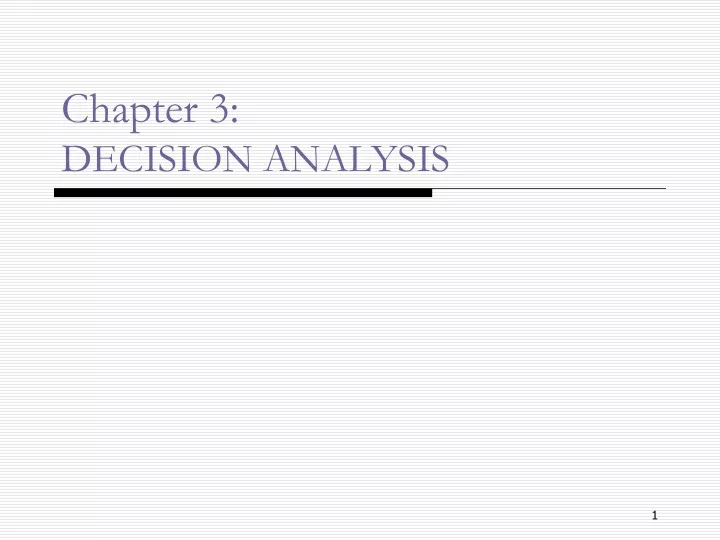 chapter 3 decision analysis