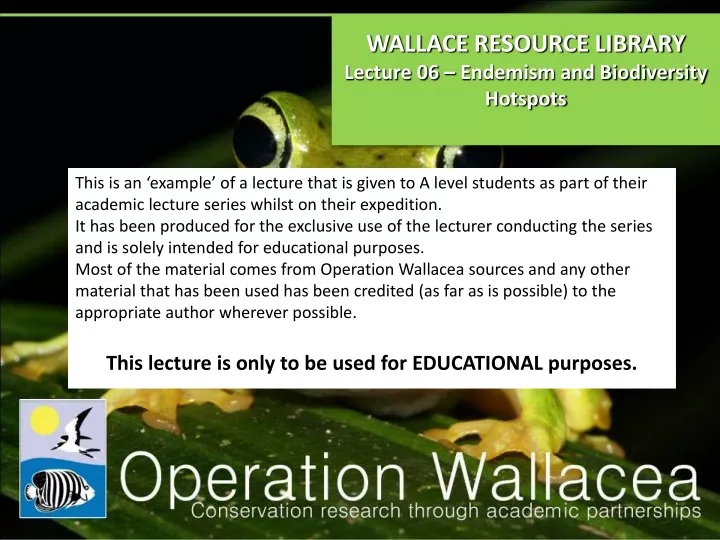 wallace resource library lecture 06 endemism
