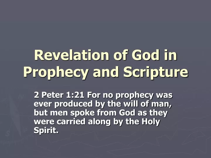 revelation of god in prophecy and scripture