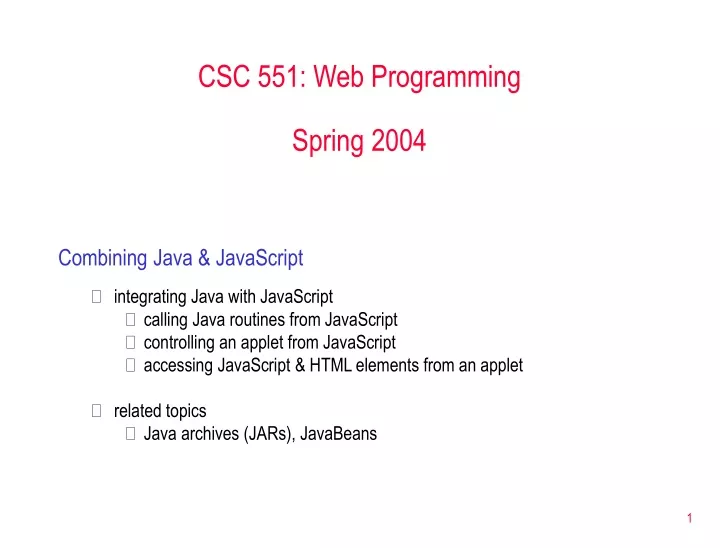 csc 551 web programming spring 2004