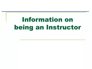 Information on being an Instructor