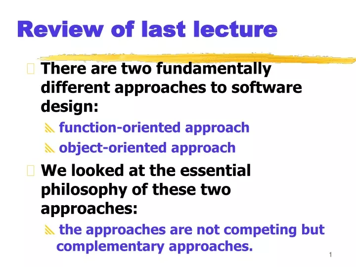 review of last lecture